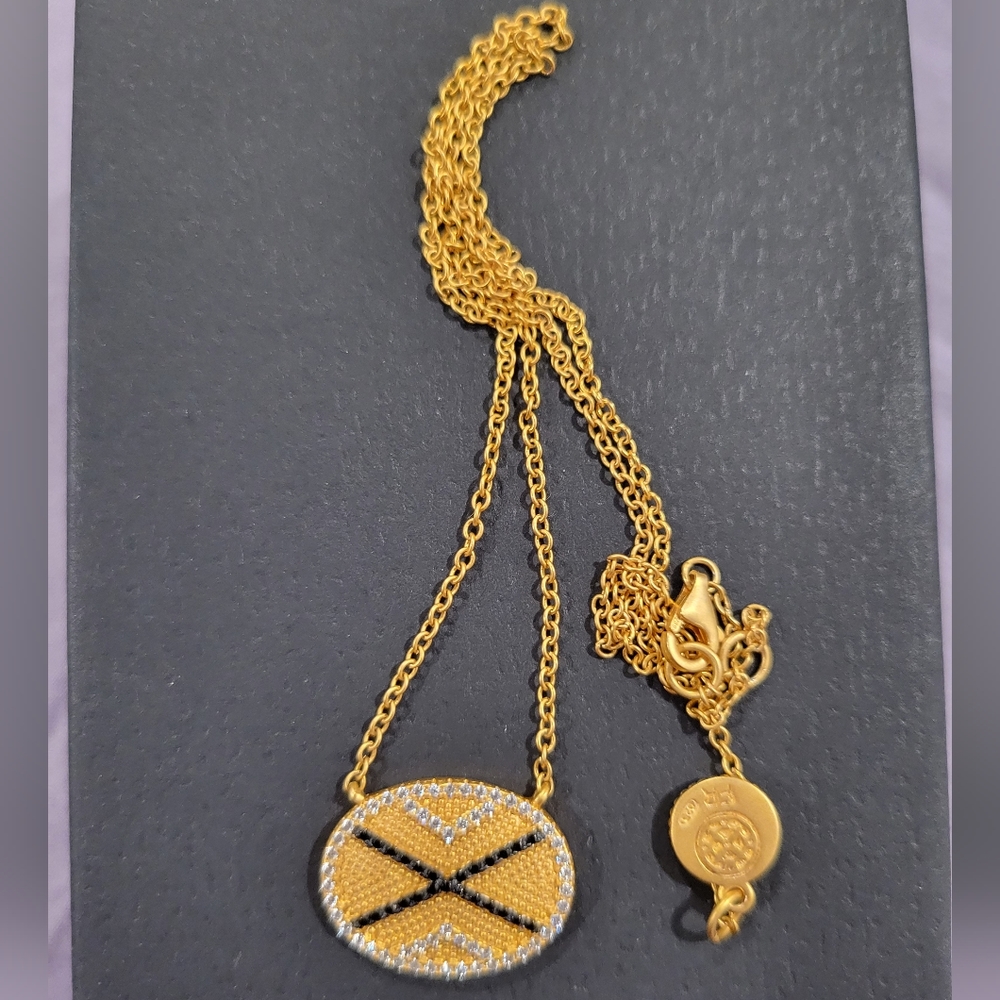 Frieda Rothman gold plated sterling oval X necklace